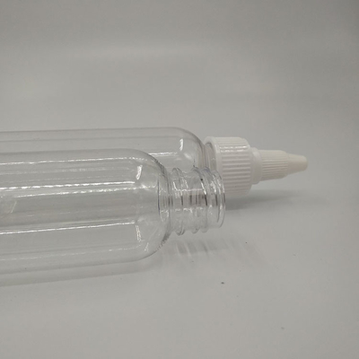 Disesuaikan Plastik Jelas Screw Top Botol Untuk Cairan Berbagai Ukuran Dengan Panel Label Khusus