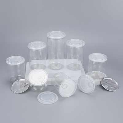 Kontainer Botol Plastik Transparan yang Dapat Disesuaikan dengan Tutup Aluminium Berbagai Ukuran 2oz-8oz untuk Produk Kecantikan.