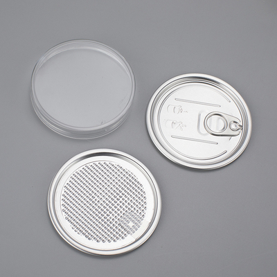Kontainer toples cetak khusus dengan tutup aluminium yang disegel dengan foil sensitif tekanan