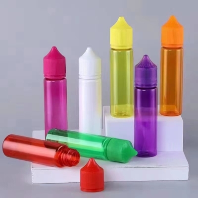 Botol cair E transparan bulat anti anak dengan logo dan warna cetak yang disesuaikan