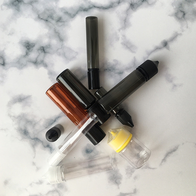 Botol Cairan PET E Tertransparan Peresmian Pencetakan Warna Sekrup Tutup Penutup untuk Jus Vaping
