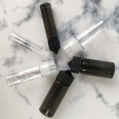 Botol Cairan PET E Tertransparan Peresmian Pencetakan Warna Sekrup Tutup Penutup untuk Jus Vaping