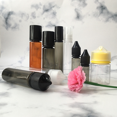 Botol Cairan PET E Tertransparan Peresmian Pencetakan Warna Sekrup Tutup Penutup untuk Jus Vaping