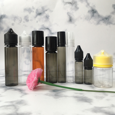 Botol Cairan PET E Tertransparan Peresmian Pencetakan Warna Sekrup Tutup Penutup untuk Jus Vaping