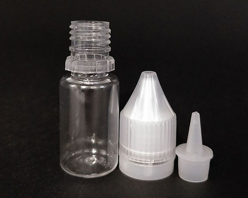 Botol Cairan Bulat E yang Aman untuk Anak dengan Pencetakan Khusus Kemasan Cap Sekrup Transparan dalam berbagai kapasitas
