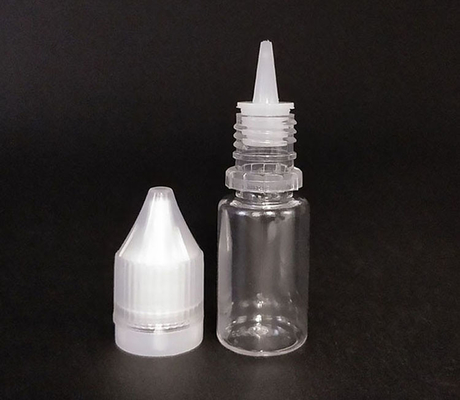 Botol Cairan Bulat E yang Aman untuk Anak dengan Pencetakan Khusus Kemasan Cap Sekrup Transparan dalam berbagai kapasitas