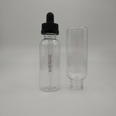 Botol dispenser dropper khusus dengan tutup sekrup dalam warna hitam transparan untuk penyimpanan cairan