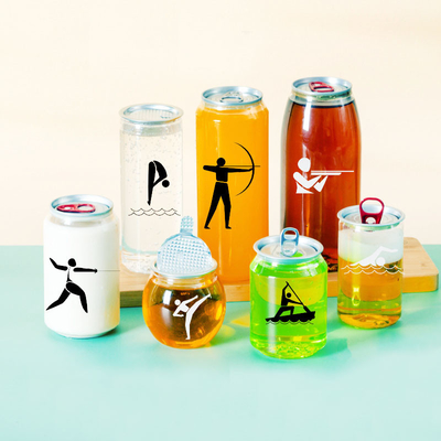 Kaleng Minuman Plastik 330ml 500ml Botol Minuman Soda Untuk Kopi Susu Dengan Tutup
