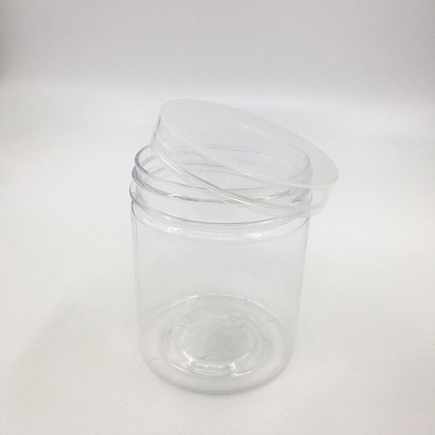 Kontainer toples plastik yang dapat disesuaikan dengan logo dan pilihan tutup yang dicetak