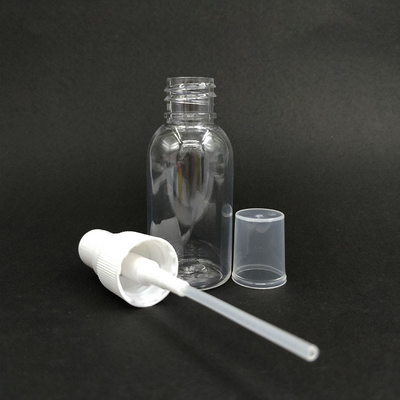Botol Semprotan Kabut Bening 30ml Unc PET Plastik Kosong yang Bisa Diisi Kembali Dengan Tutup Hitam Putih