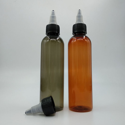 Botol dispenser dropper khusus dengan tutup sekrup dalam warna hitam transparan untuk penyimpanan cairan