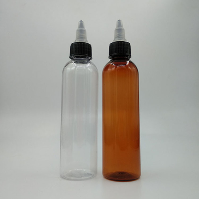 Botol dispenser dropper khusus dengan tutup sekrup dalam warna hitam transparan untuk penyimpanan cairan
