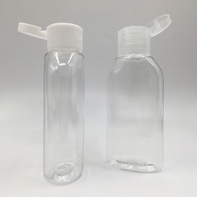 47mm Diameter 25.7g Botol Pompa PET Bulat dengan 24mm 410 Pink Screw Cap untuk Kosmetik