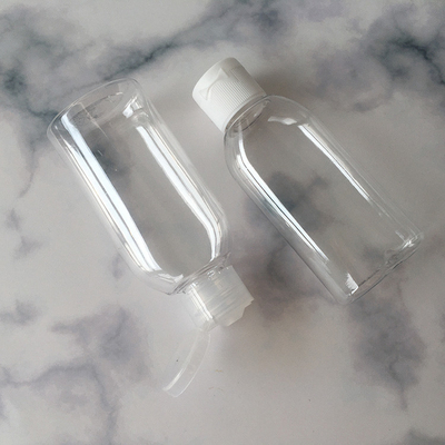 47mm Diameter 25.7g Botol Pompa PET Bulat dengan 24mm 410 Pink Screw Cap untuk Kosmetik