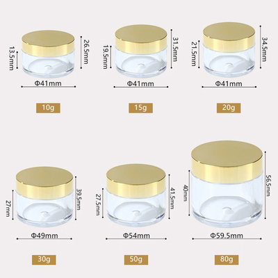 10ml-150ml Plastik bening Botol Krim Bulat Dengan Tekanan Sensitif Gasket