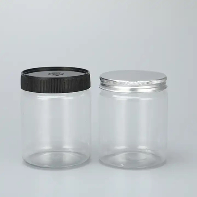 Botol PET bahan makanan plastik putih 4oz 8oz 300ml 500ml bulat bentuk kosong krim mata wajah botol krim 16oz