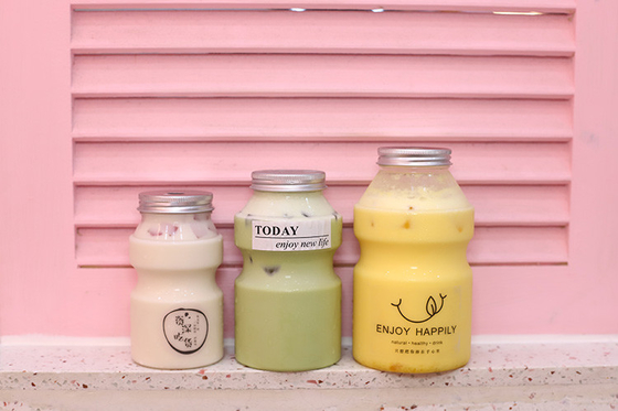 Digunakan Lagi Double Wall Square Cafe Transparan Boba Cup Bulat Jelas 500ml Jus Teh Cup Dengan Jerami