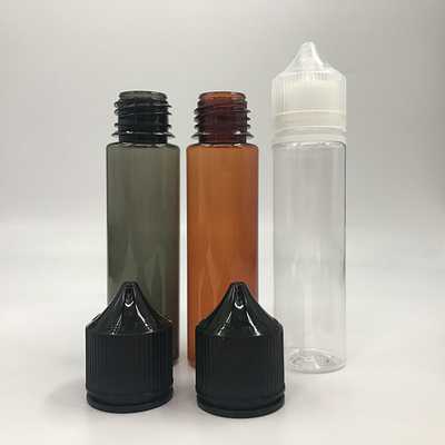 Disesuaikan Childproof transparan botol cair E / botol dropper cair dengan pencetakan