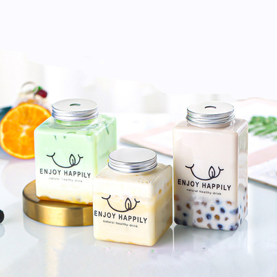 Modern Square dan Round Desain Disesuaikan Plastik Bubble Teh Cups dengan Tutup