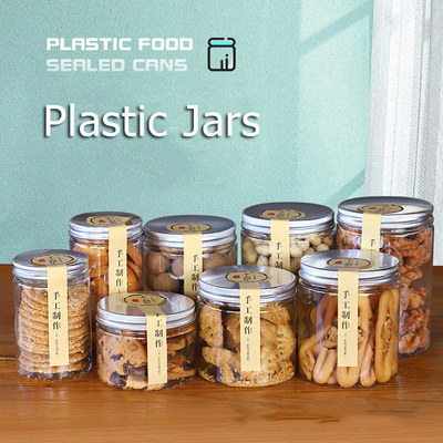 Botol plastik transparan dengan tutup untuk penyimpanan 2-8 oz.