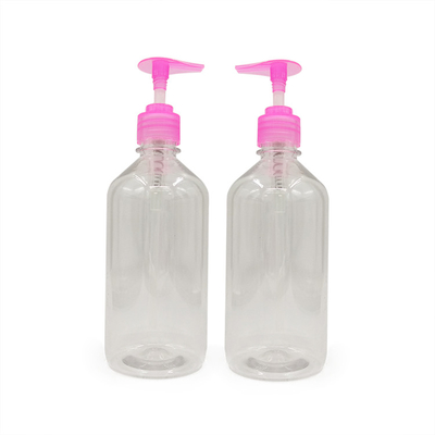 Botol lotion PET berbentuk silinder bulat dengan tutup pompa sekrup dan 24/410 ujung leher