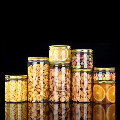 Kontainer plastik PET transparan yang dapat disesuaikan Botol dengan tutup