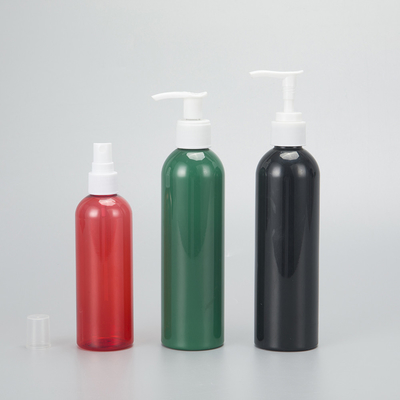 Botol Dispensing Kosmetik Bulat Pink Daur Ulang dengan Tutup Sekrup