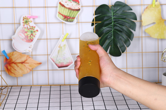 Dinding ganda anti bocor plastik persegi sekali pakai bersih untuk pergi susu botol teh