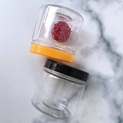 Kontainer Plastik Transparan Botol Dengan Tutup Plastik / Aluminium