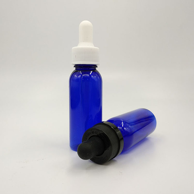 Permukaan halus Custom Logo Botol Dropper Kaca Hitam Untuk Kemasan Cairan