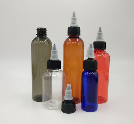Botol dropper plastik cetak khusus dengan tutup sekrup untuk cairan