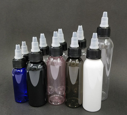 Botol dropper plastik cetak khusus dengan tutup sekrup untuk cairan