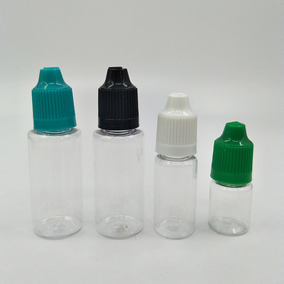 Botol dropper plastik yang disesuaikan dengan tutup sekrup halus untuk kemasan cairan