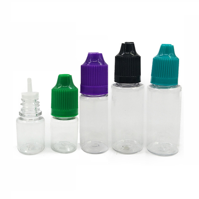 Botol dropper plastik yang disesuaikan dengan tutup sekrup halus untuk kemasan cairan