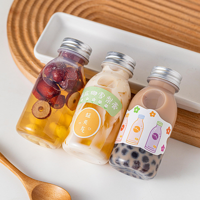 Botol jus plastik persegi bulat tahan kebocoran