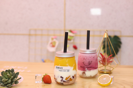 Botol teh susu tutup untuk kemasan jus yang jernih dalam jumlah besar