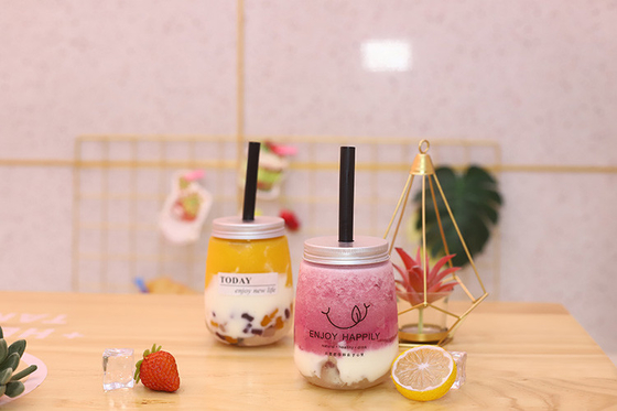 Botol teh susu tutup untuk kemasan jus yang jernih dalam jumlah besar