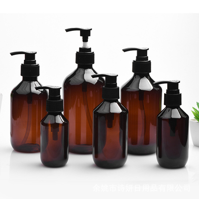 Botol pompa sampo pink PET untuk pengiriman kosmetik ramah perjalanan