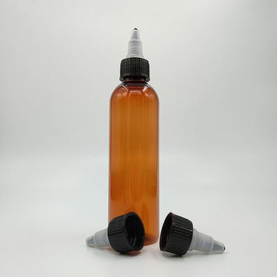 Tutup bergaris plastik sekrup botol atas jelas tahan terhadap bahan kimia untuk penyimpanan yang aman