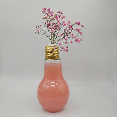 Botol Plastik Berbentuk Bohlam Lampu yang Kokoh Botol Minum Lampu Bohlam Permintaan Botol Susu Jus Hewan Peliharaan