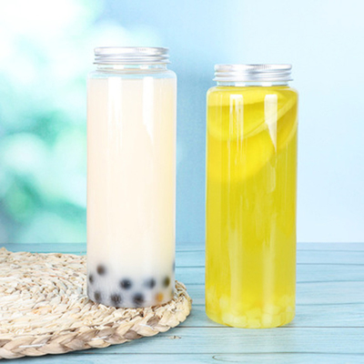 Botol Air Plastik Transparan Modern Kuadrat Bulat Dengan Genggam