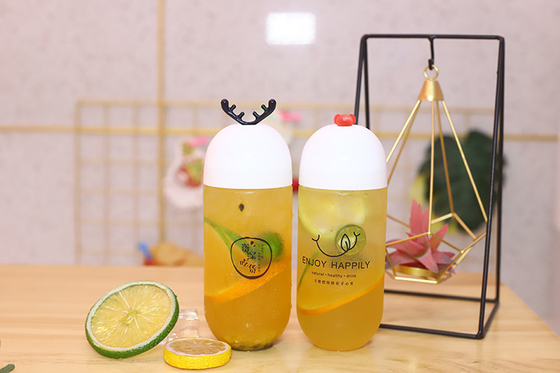 Custom Leak Proof 250ml Botol Jus Plastik Dengan Sekrup Di Tutup