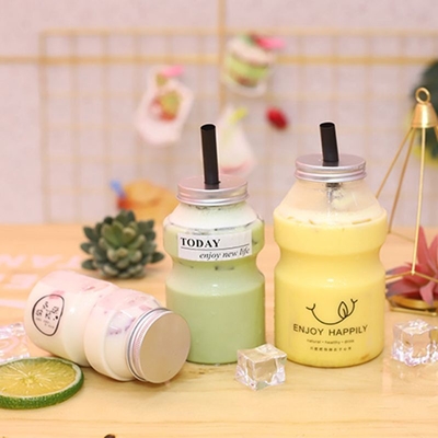 Botol Teh Susu Medium Dengan Sekrup Di Tutup Disesuaikan Dan Ukuran Menengah