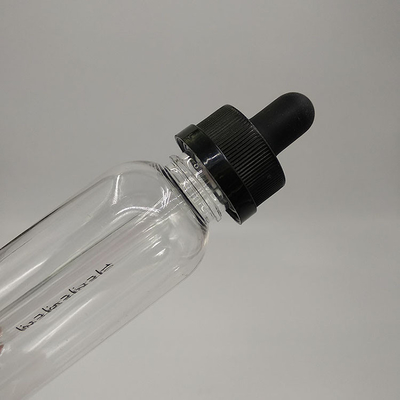 Botol Dropper Personalisasi Hitam Transparan dengan Dropper Tipe Cap