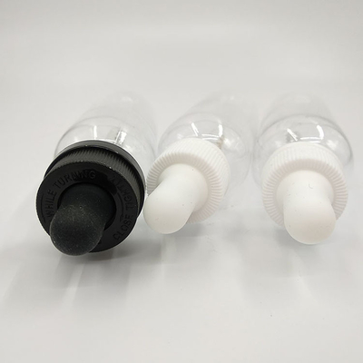 Botol Dropper Personalisasi Hitam Transparan dengan Dropper Tipe Cap