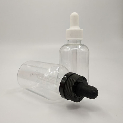 Botol dropper plastik transparan hitam khusus untuk penyegelan tipe tutup sekrup