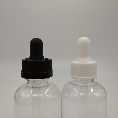 Botol dropper plastik transparan hitam khusus untuk penyegelan tipe tutup sekrup