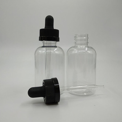 Botol dropper plastik transparan hitam khusus untuk penyegelan tipe tutup sekrup