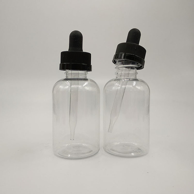 Botol dropper plastik transparan hitam khusus untuk penyegelan tipe tutup sekrup