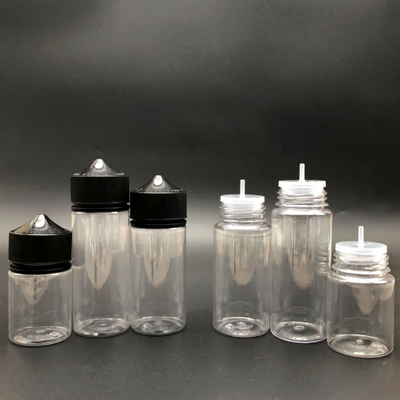 Botol Cairan E Bulat Transparan 100ml dengan Tutup Sekrup Tahan Anak dan Pencetakan Layar Khusus